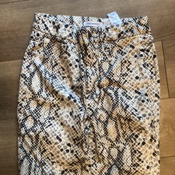 GOOD AMERICAN Good Waist Gray Snake Print High Waist Skinny Jeans size 8/29 C72 - Picture 8 of 10